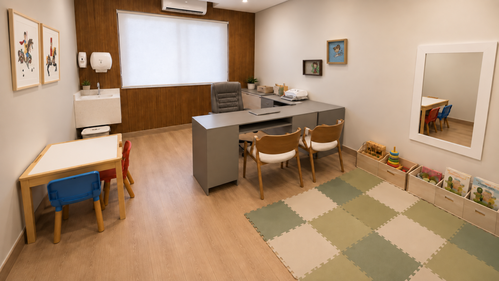Consultório infantil com tatame