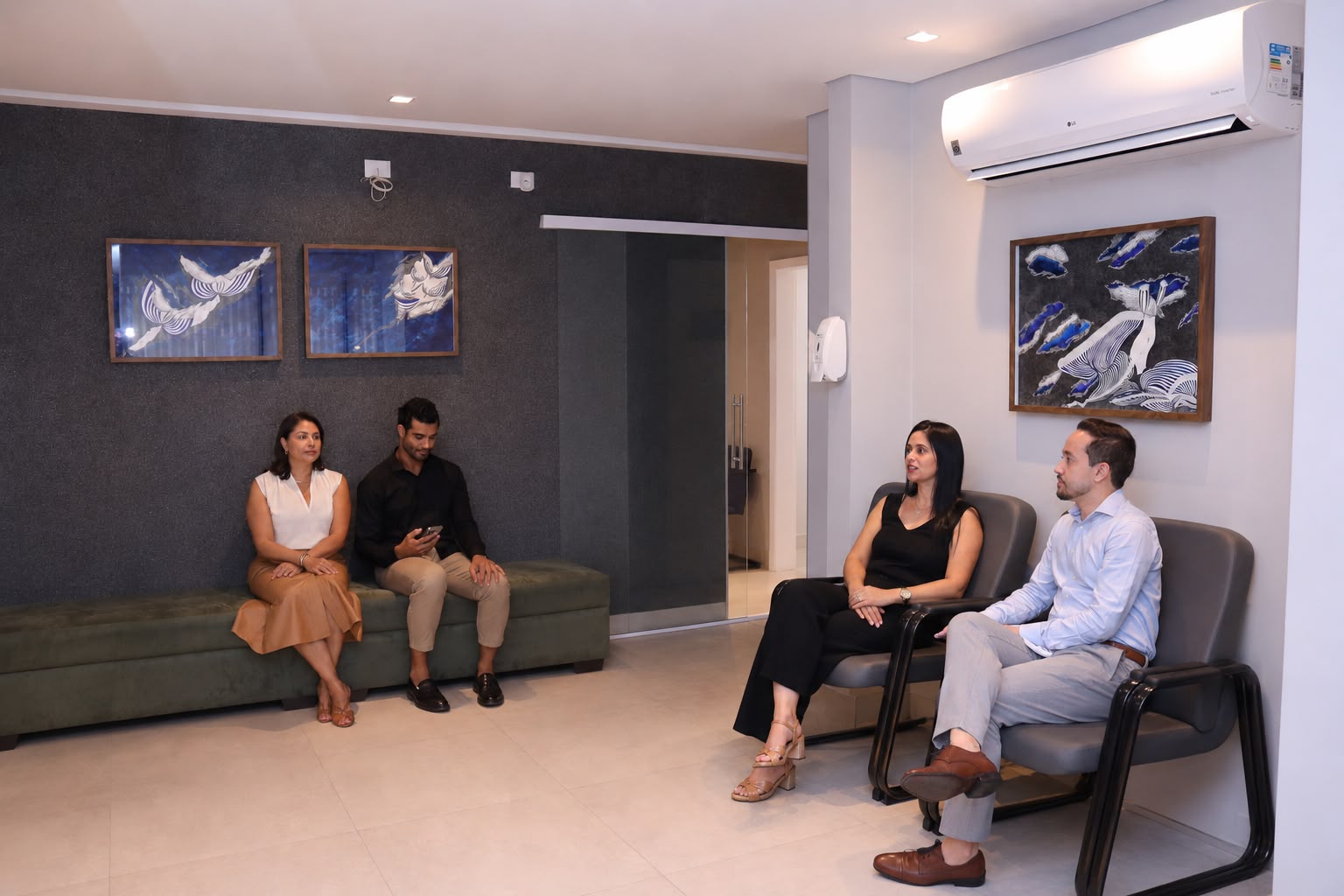 Sala de espera do Centro Médico Integrado da Emana com pacientes